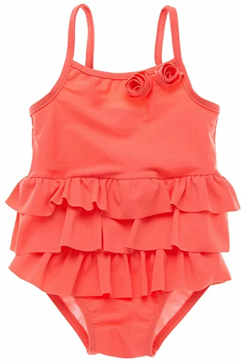 OEM/ODM Baby Girls Kids One Piece Sweet Infant Garments Swimwear with Shoulder-Straps Product