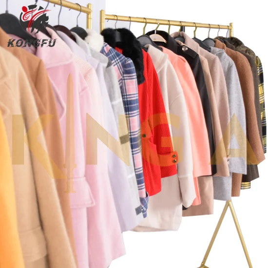 Wholesale Big Promotion Japan Korean Womens Tweed Tassels Worsted Coat Second Hand Clothes Bale Used Clothing