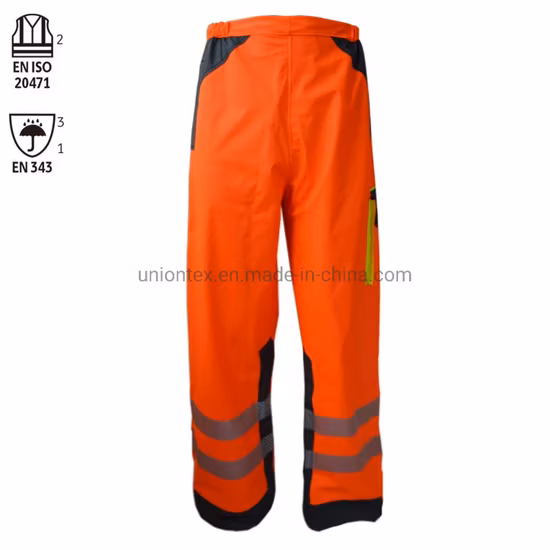 En471 Waterproof Trousers High Visibility PU Rain Pants