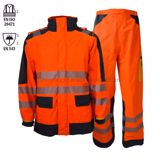 En471 Waterproof Trousers High Visibility PU Rain Pants