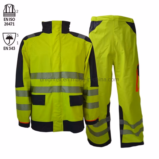 En471 Waterproof Trousers High Visibility PU Rain Pants