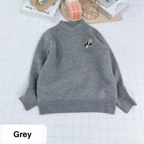 Fall / Winter High Quality Ultra Soft Kid Unisex Fashion Design Knitted Custom Pull Over Turtleneck Long Sleeve Sweater Colors Clothing Garment Wholesale Price